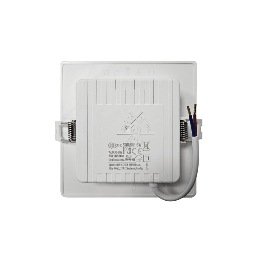 Foco de encastrar LED SQUARE LED/6W/230V 4000K 12x12 cm branco