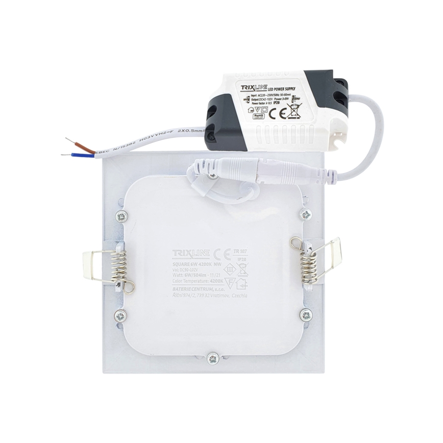 Foco de encastrar LED SQUARE LED/6W/230V 4200K 11,8x11,8 cm branco