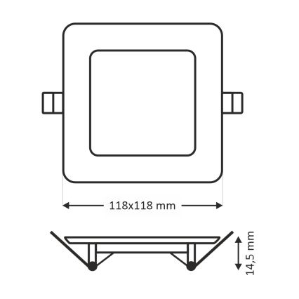 Foco de encastrar LED SQUARE LED/6W/230V 4200K 11,8x11,8 cm branco
