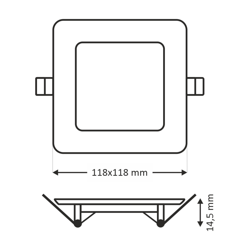 Foco de encastrar LED SQUARE LED/6W/230V 4200K 11,8x11,8 cm branco