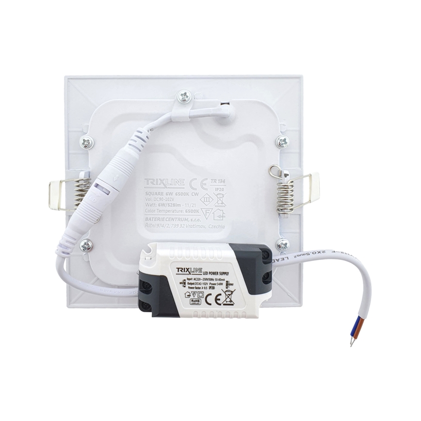 Foco de encastrar LED SQUARE LED/6W/230V 6500K 11,8x11,8 cm branco