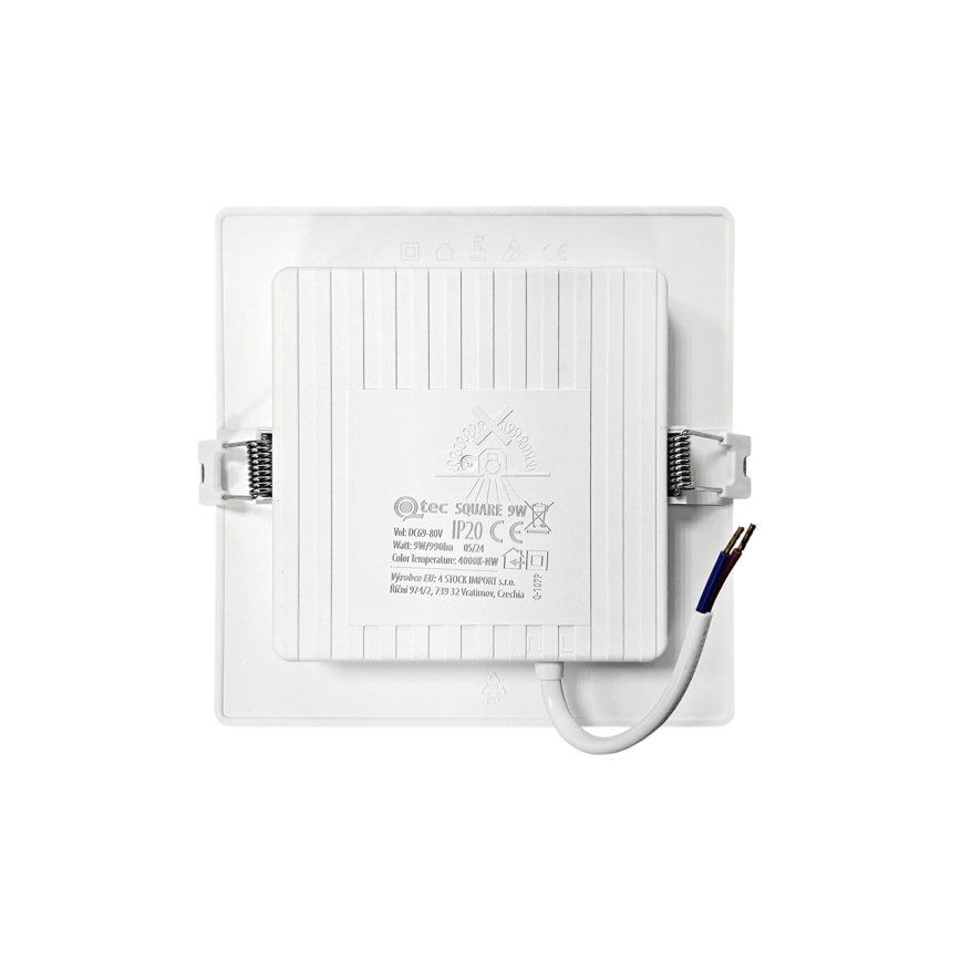 Foco de encastrar LED SQUARE LED/9W/230V 4000K 14,5x14,5 cm branco