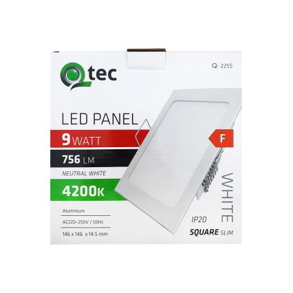 Foco de encastrar LED SQUARE LED/9W/230V 4200K 14,6x14,6 cm branco