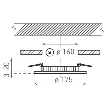 Foco de encastrar LED VEGA LED/12W/230V 2900/3900/5800K diâmetro 17,5 cm branco