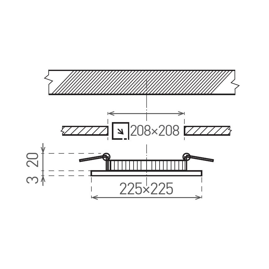 Foco de encastrar LED VEGA LED/18W/230V 2900/3900/5800K 22,5x22,5 cm branco