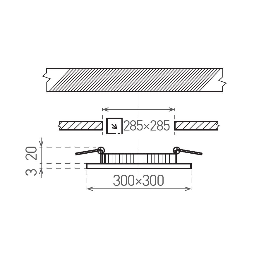 Foco de encastrar LED VEGA LED/24W/230V 2900/3900/5800K 30x30 cm branco
