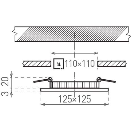 Foco de encastrar LED VEGA LED/6W/230V 2900/3900/5800K 12,5x12,5 cm branco