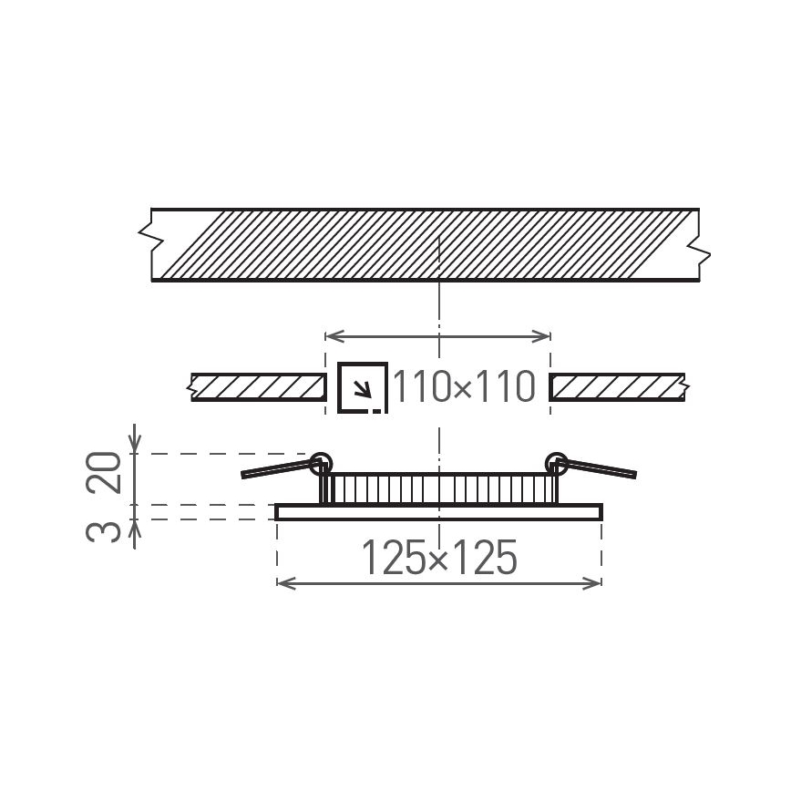 Foco de encastrar LED VEGA LED/6W/230V 2900/3900/5800K 12,5x12,5 cm branco
