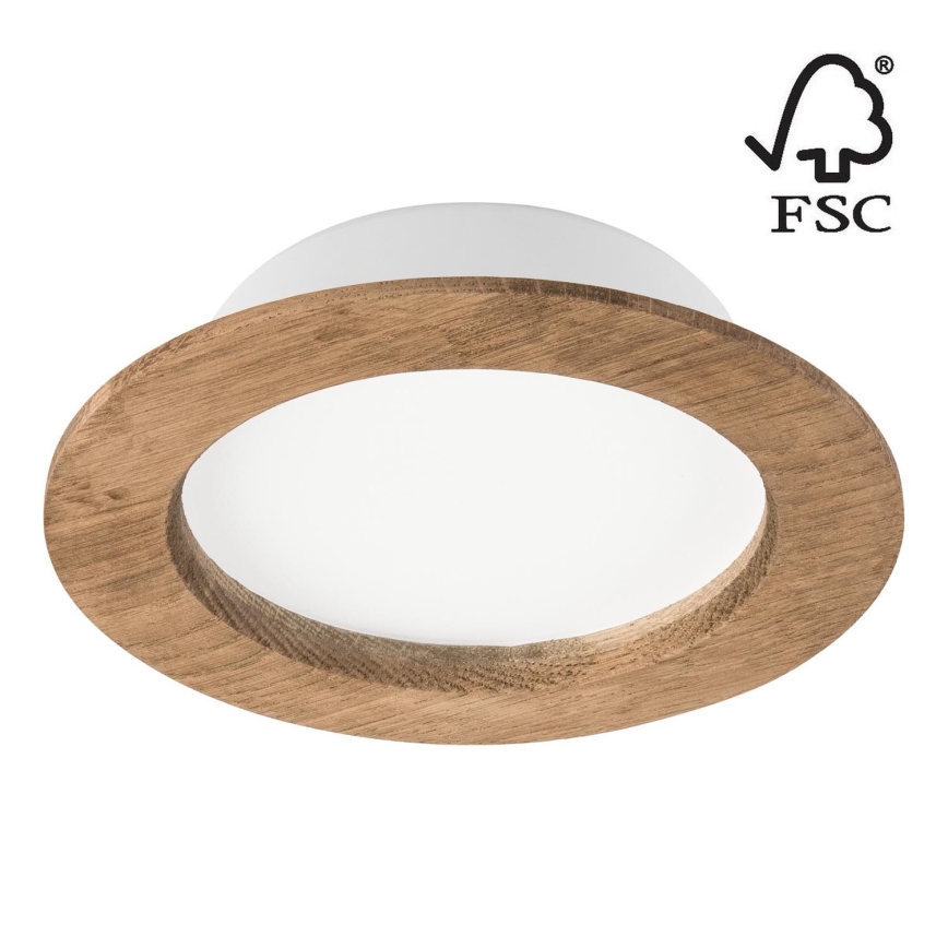 Foco de encastrar LED WOODY SPOT LED/12,5W/230V 3000K nogueira ø 16 cm