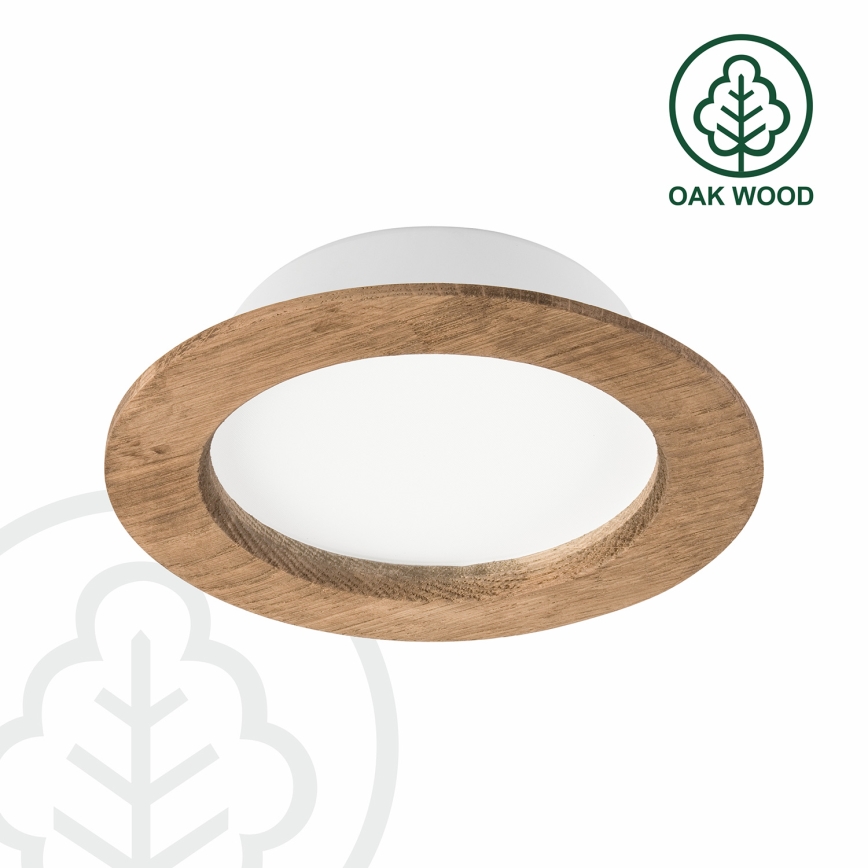 Foco de encastrar LED WOODY SPOT LED/12,5W/230V 3000K nogueira ø 16 cm