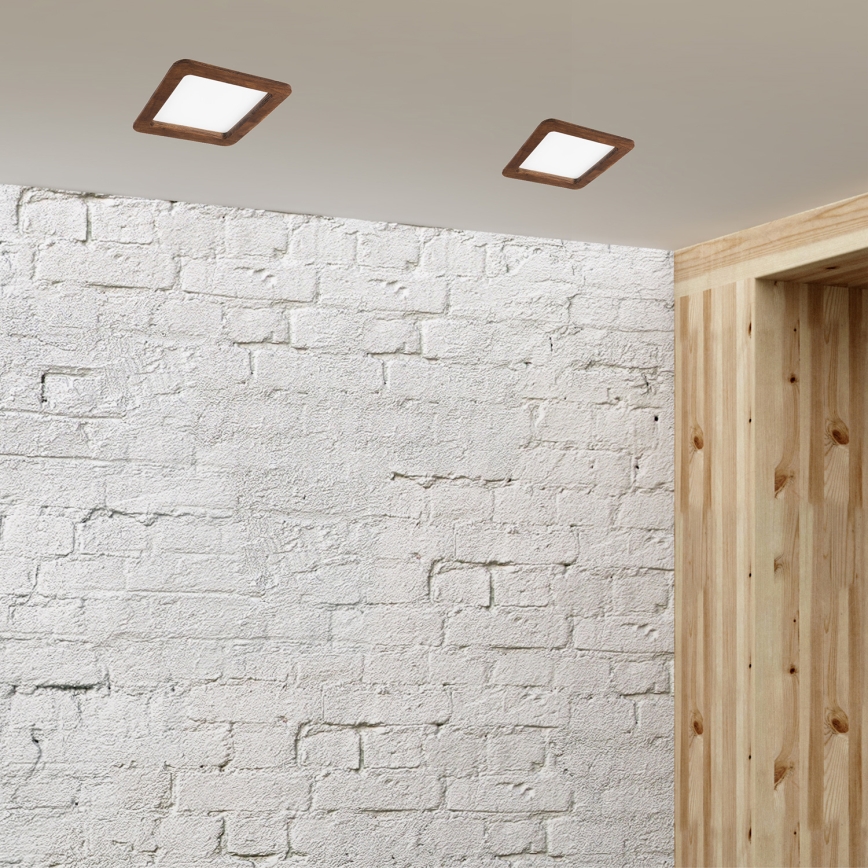 Foco de encastrar LED WOODY SPOT LED/17W/230V 3000K cereja 18,5x18,5 cm