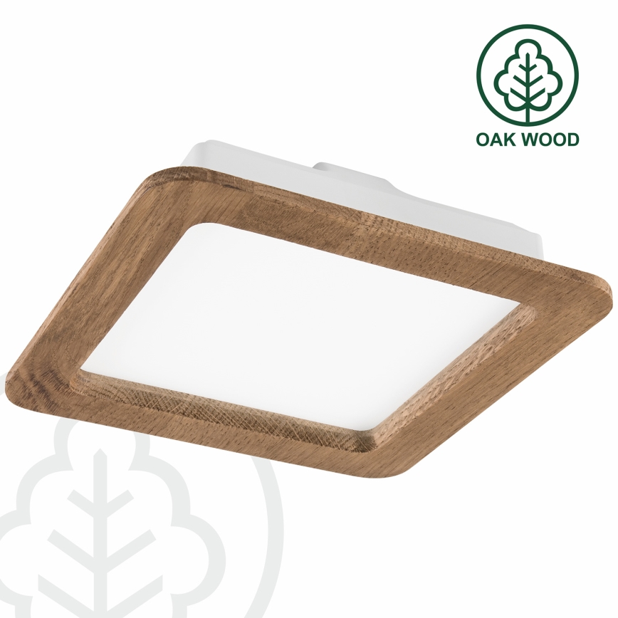 Foco de encastrar LED WOODY SPOT LED/17W/230V 3000K nogueira 18,5x18,5 cm