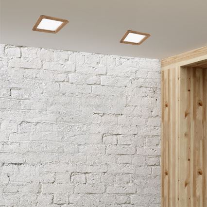 Foco de encastrar LED WOODY SPOT LED/17W/230V 3000K nogueira 18,5x18,5 cm