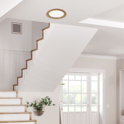 Foco de encastrar LED WOODY SPOT LED/23,5W/230V 4000K nogueira ø 23,5 cm