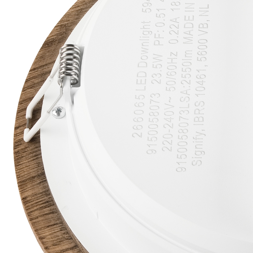 Foco de encastrar LED WOODY SPOT LED/23,5W/230V 4000K nogueira ø 23,5 cm