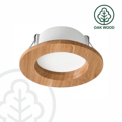 Foco de encastrar LED WOODY SPOT LED/5,5W/230V 4000K carvalho ø 10 cm