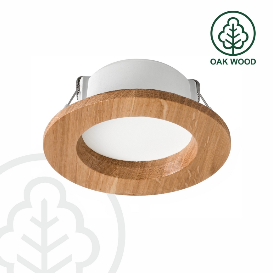 Foco de encastrar LED WOODY SPOT LED/5,5W/230V 4000K carvalho ø 10 cm