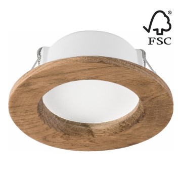 Foco de encastrar LED WOODY SPOT LED/5,5W/230V 4000K nogueira ø 10 cm