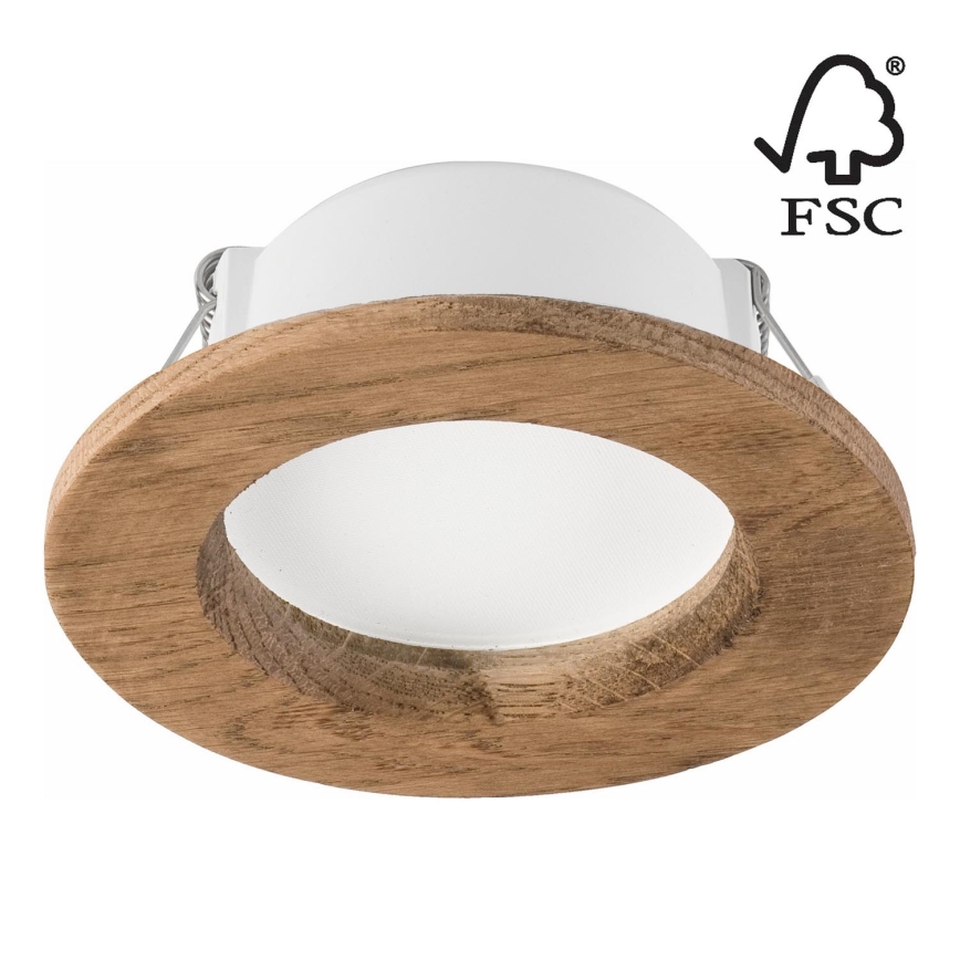 Foco de encastrar LED WOODY SPOT LED/5,5W/230V 4000K nogueira ø 10 cm