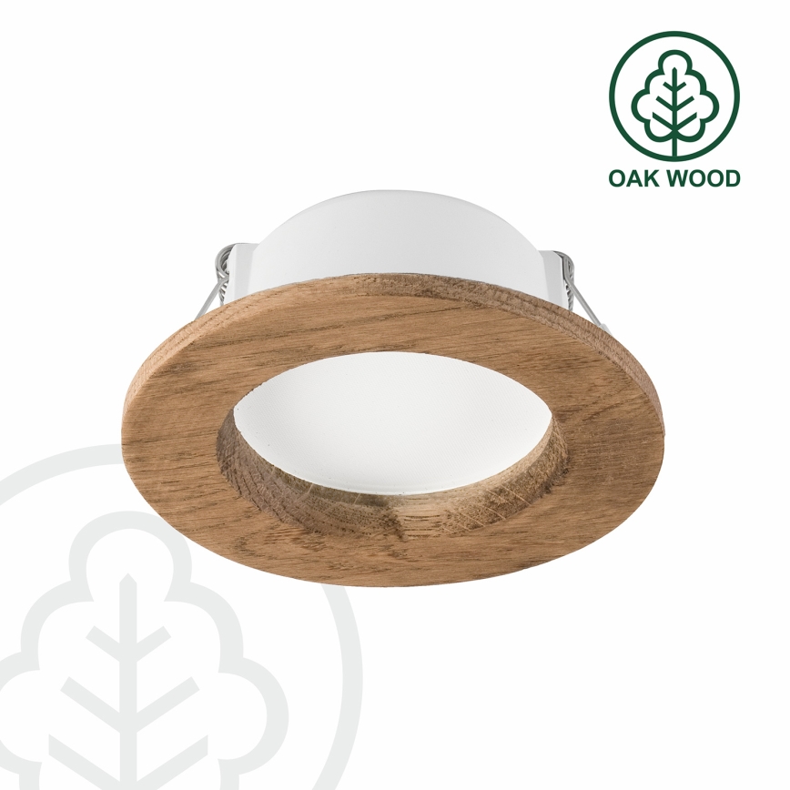 Foco de encastrar LED WOODY SPOT LED/5,5W/230V 4000K nogueira ø 10 cm