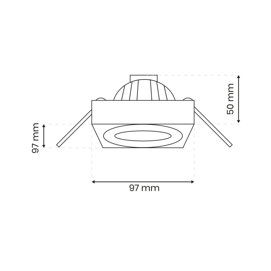 Foco de encastrar NUSA 1xGU5,3/MR16/50W/12V angular preto