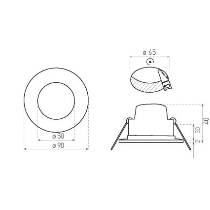 Foco de encastrar para casa de banho LED BONO LED/5W/230V 3000K IP65 branco