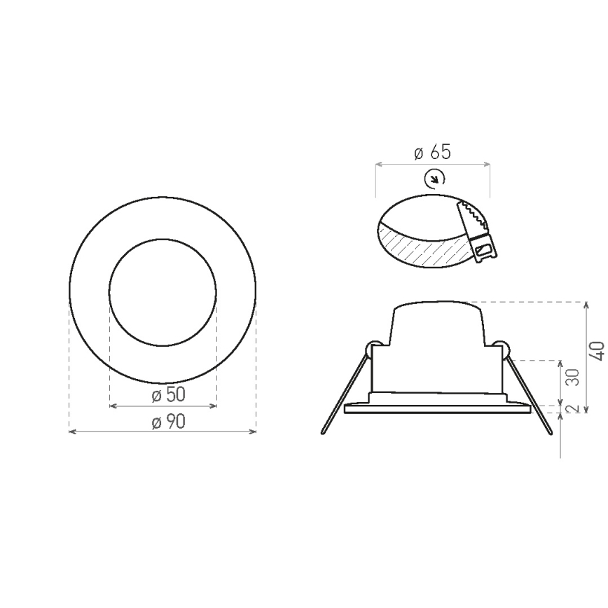Foco de encastrar para casa de banho LED BONO LED/5W/230V 3000K IP65 branco