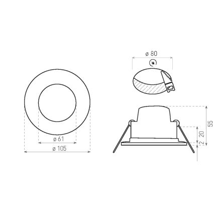 Foco de encastrar para casa de banho LED BONO LED/8W/230V 4000K IP65 preto
