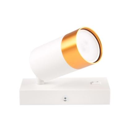 Foco de parede 1xGU10/35W/230V branco/dourado