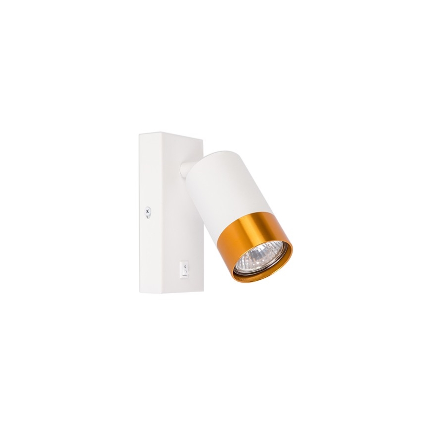 Foco de parede 1xGU10/35W/230V branco/dourado