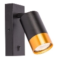 Foco de parede 1xGU10/35W/230V preto/dourada