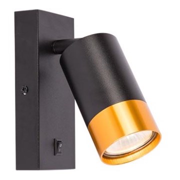 Foco de parede 1xGU10/35W/230V preto/dourada