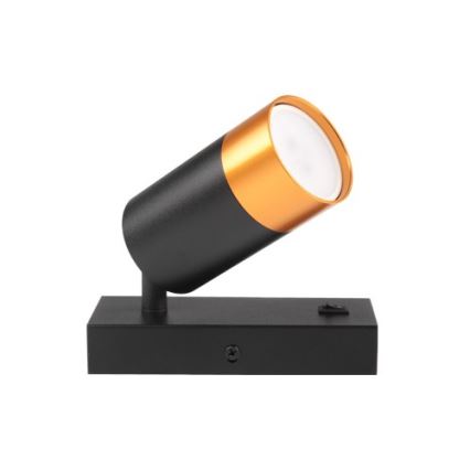 Foco de parede 1xGU10/35W/230V preto/dourada
