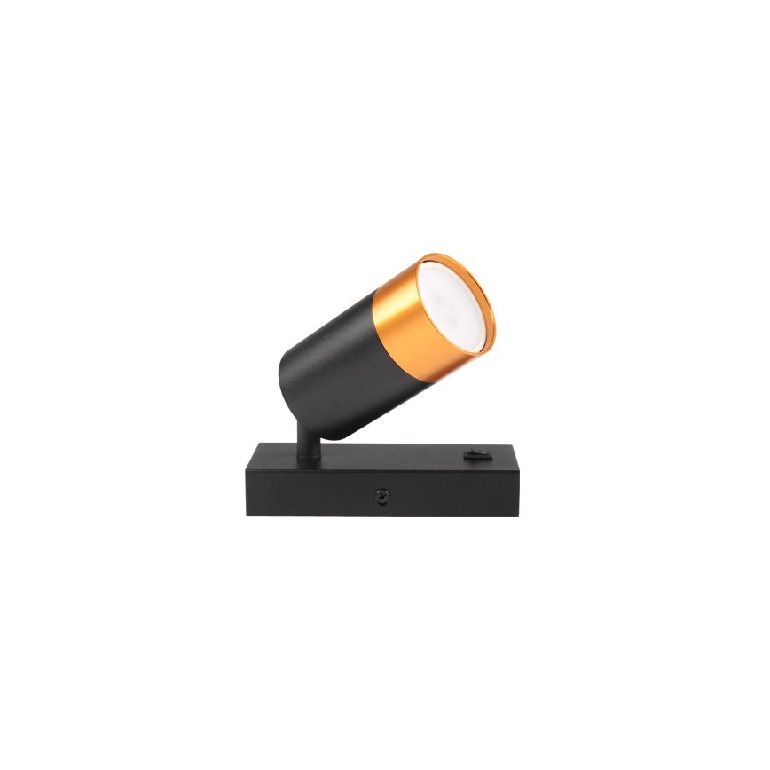 Foco de parede 1xGU10/35W/230V preto/dourada