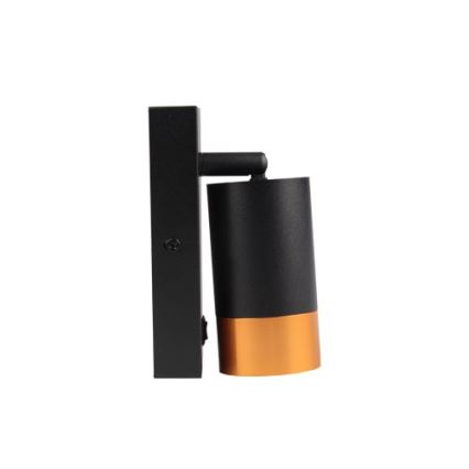 Foco de parede 1xGU10/35W/230V preto/dourada