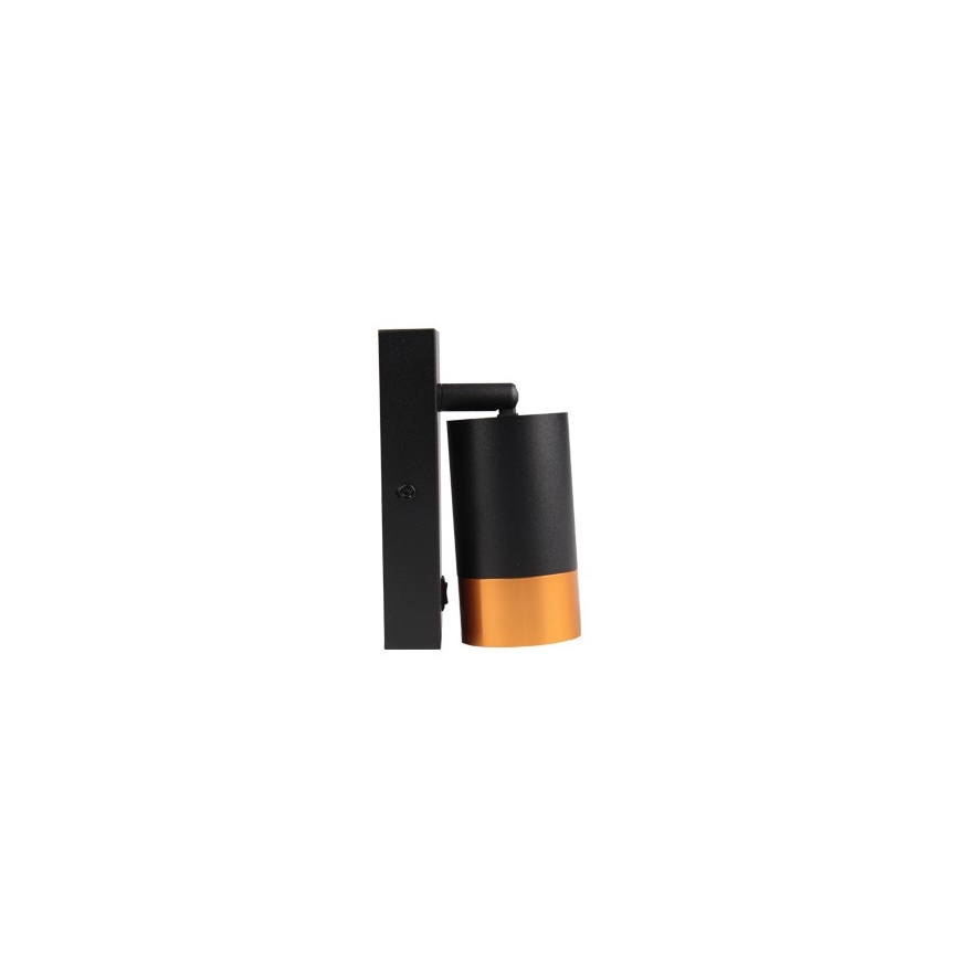 Foco de parede 1xGU10/35W/230V preto/dourada