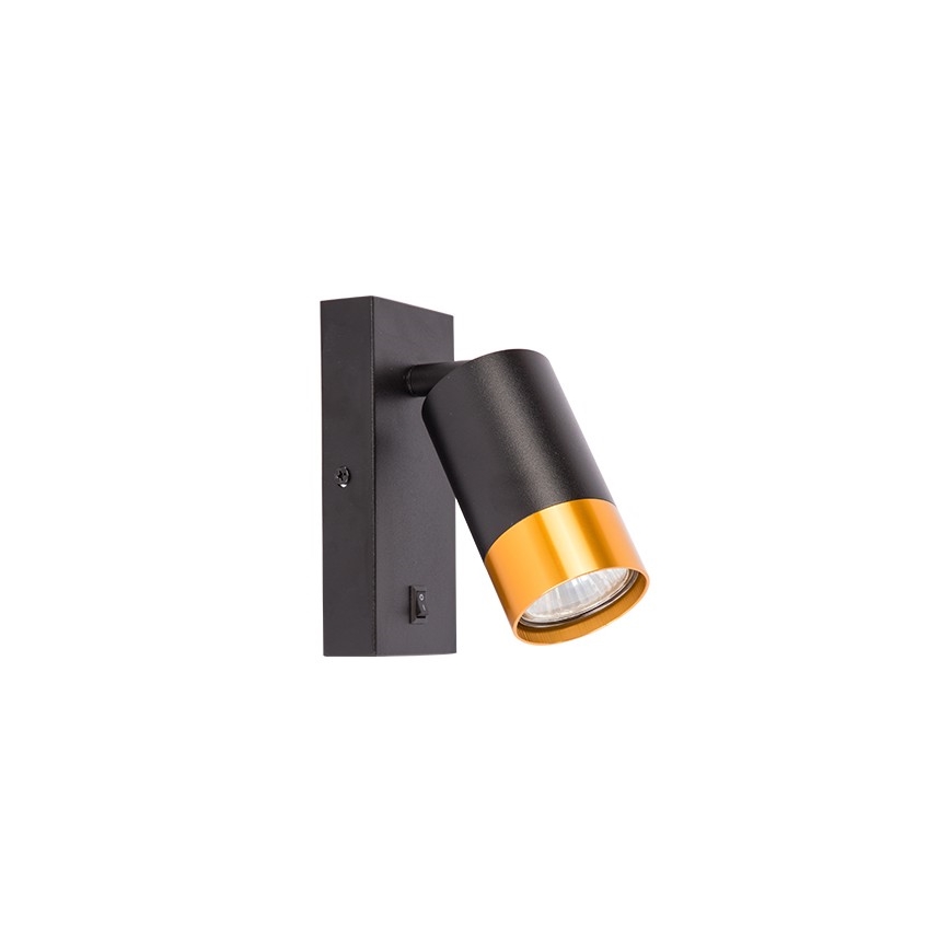 Foco de parede 1xGU10/35W/230V preto/dourada