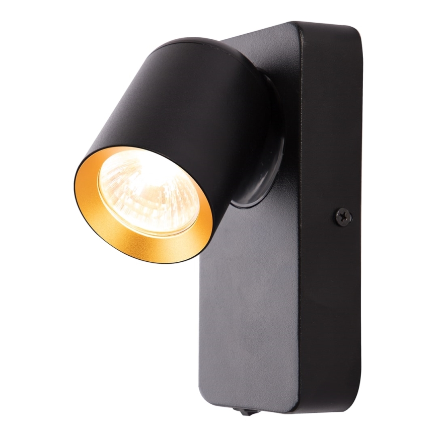 Foco de parede ANDY 1xGU10/8W/230V preto/dourada