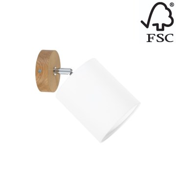 Foco de parede APRILLIA 1xE27/25W/230V carvalho branco - certificado por FSC