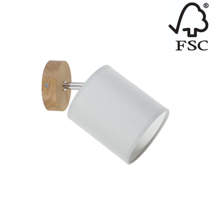 Foco de parede APRILLIA 1xE27/25W/230V carvalho cinzento - certificado por FSC