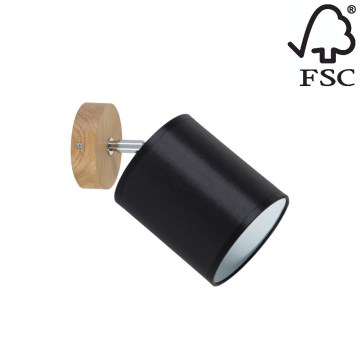 Foco de parede APRILLIA 1xE27/25W/230V carvalho preto - certificado por FSC