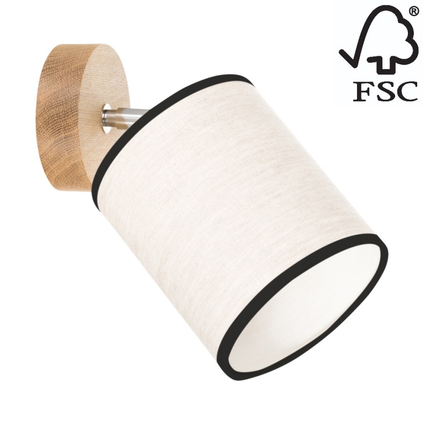 Foco de parede BOHO 1xE27/25W/230V carvalho - certificado por FSC