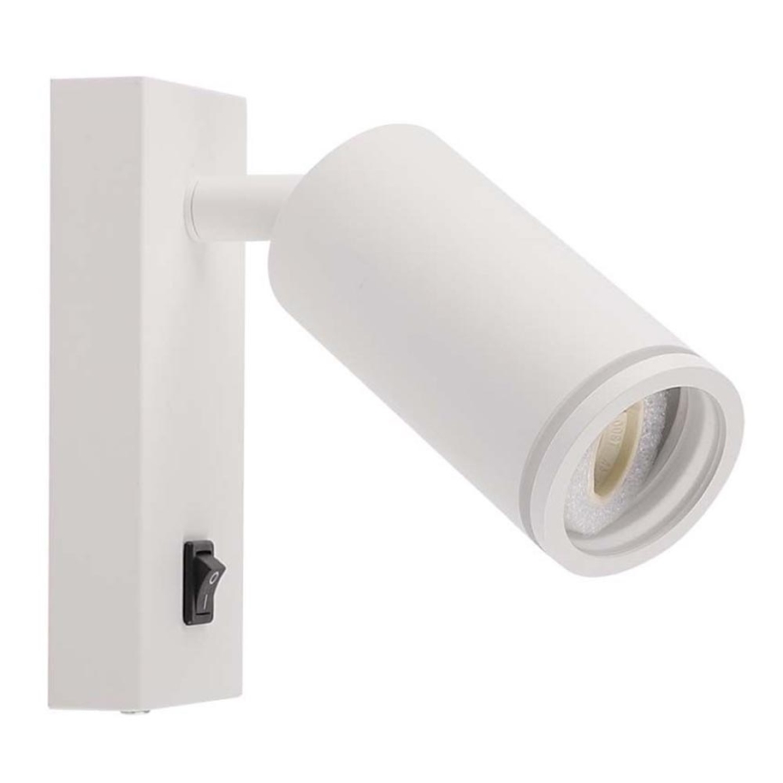 Foco de parede com interruptor 1xGU10/35W/230V branco