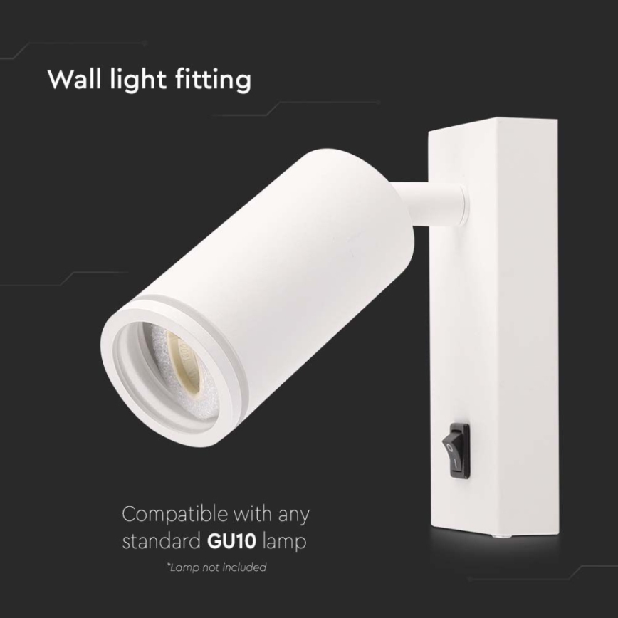 Foco de parede com interruptor 1xGU10/35W/230V branco