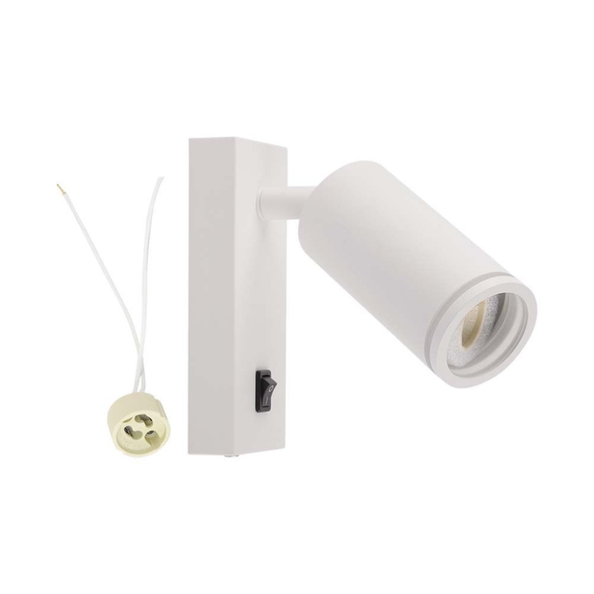 Foco de parede com interruptor 1xGU10/35W/230V branco