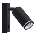 Foco de parede com interruptor 1xGU10/35W/230V preto