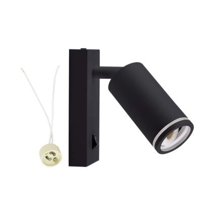 Foco de parede com interruptor 1xGU10/35W/230V preto