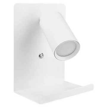 Foco de parede com prateleira e entrada USB 1xGU10/35W/230V branco