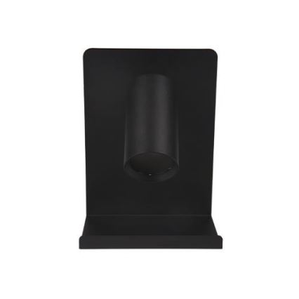 Foco de parede com prateleira e entrada USB 1xGU10/35W/230V preto