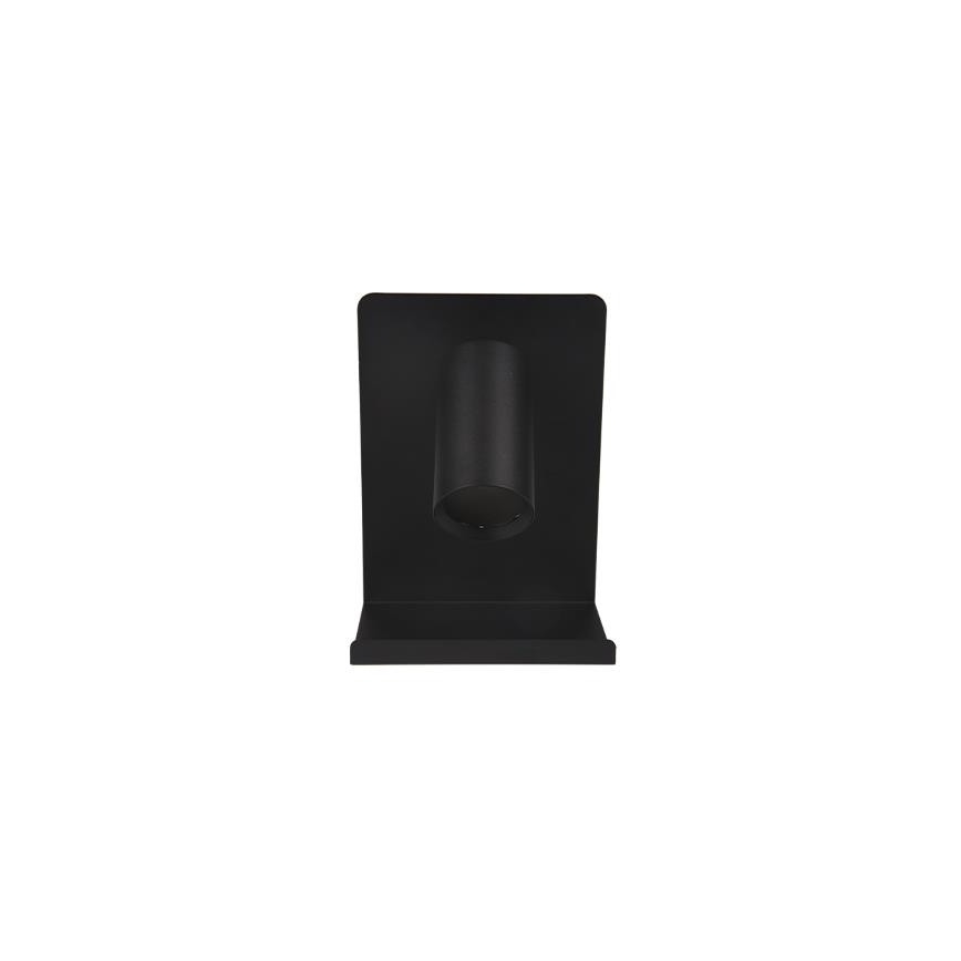 Foco de parede com prateleira e entrada USB 1xGU10/35W/230V preto